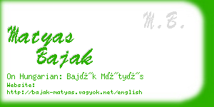 matyas bajak business card